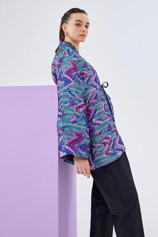 Kobe Taffeta Jacquard Kimono Pastel