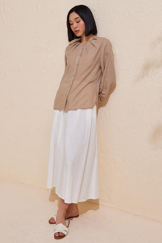 Flam Shirt with Sleeve Detail Safari