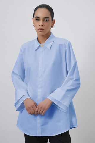 Soho Shirt with Sleeve Detail Baby Blue