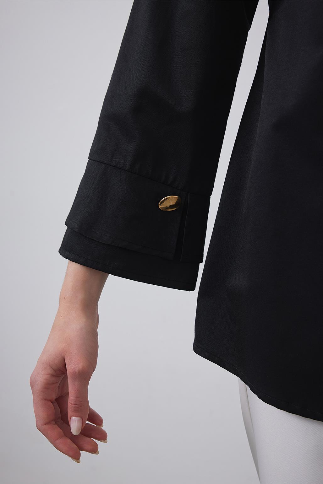 Soho Shirt with Sleeve Detail Black
