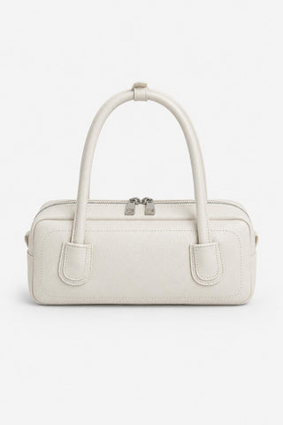 Contrast Stitch Baguette Bag Ecru