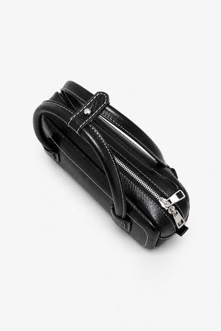 Contrast Stitch Baguette Bag Black