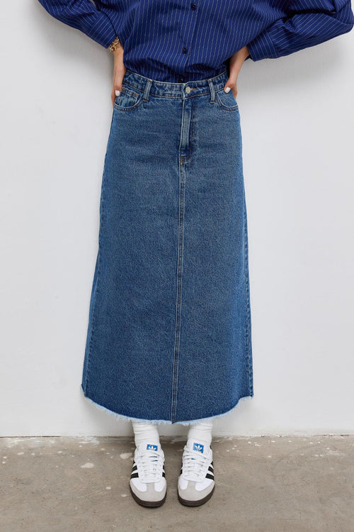 Denim Pencil Skirt Medium Blue