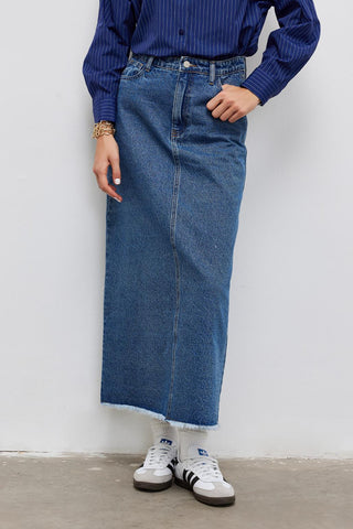 Denim Pencil Skirt Medium Blue