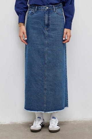 Denim Pencil Skirt Medium Blue