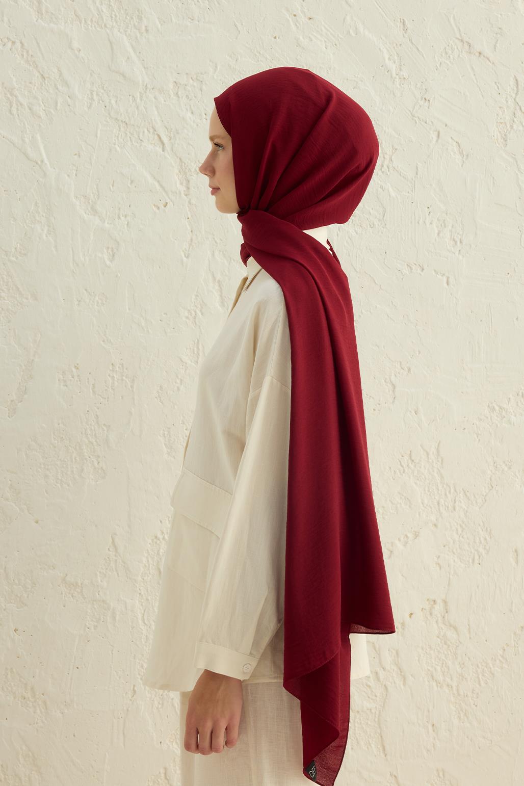 Crepe Krash Shawl Burgundy