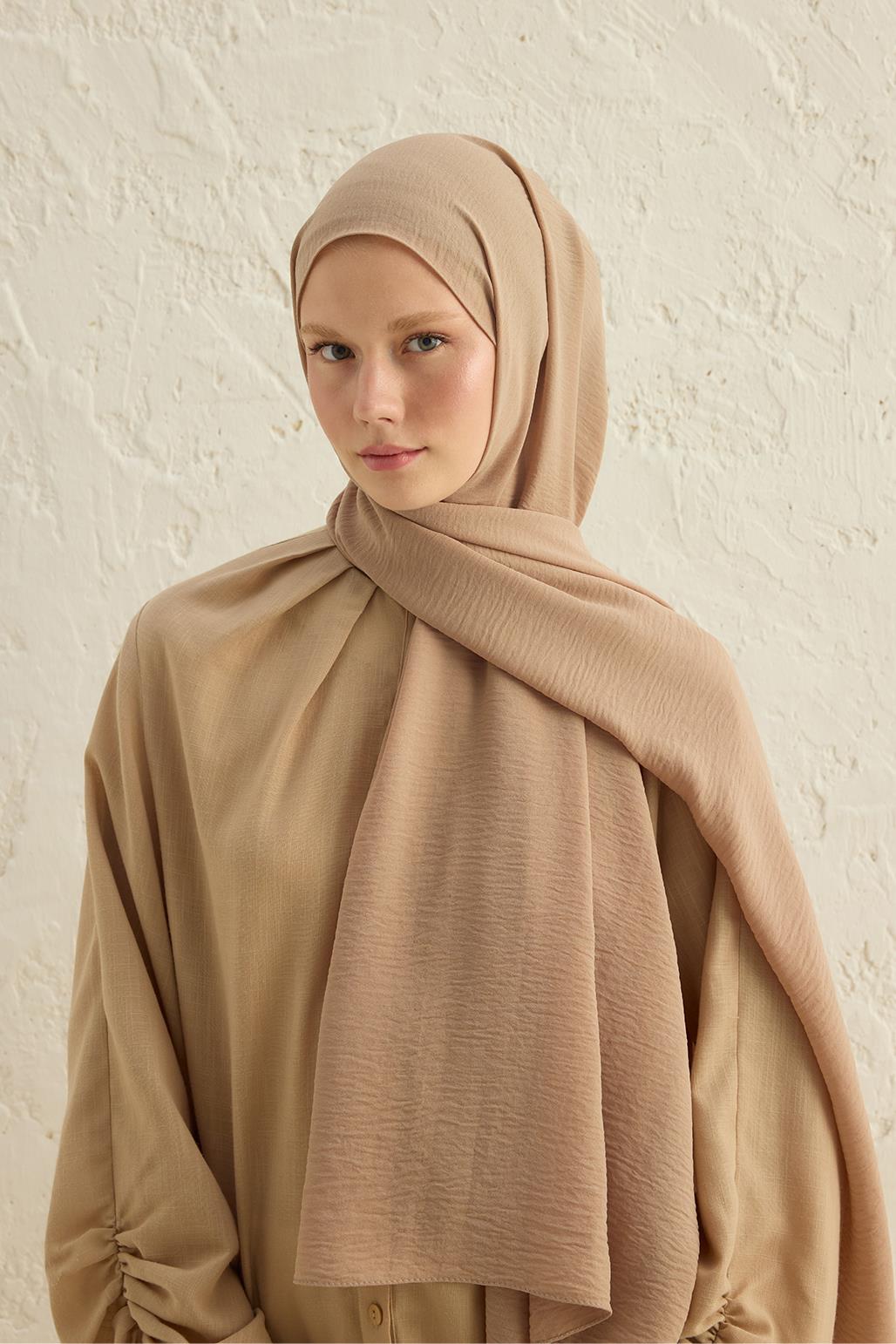 Crepe Krash Shawl Camel