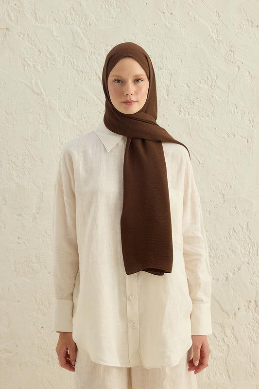 Crepe Krash Shawl Chocolate