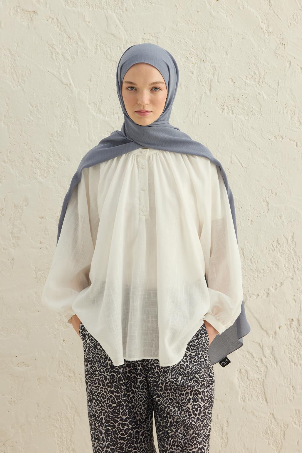 Crepe Krash Shawl Gray