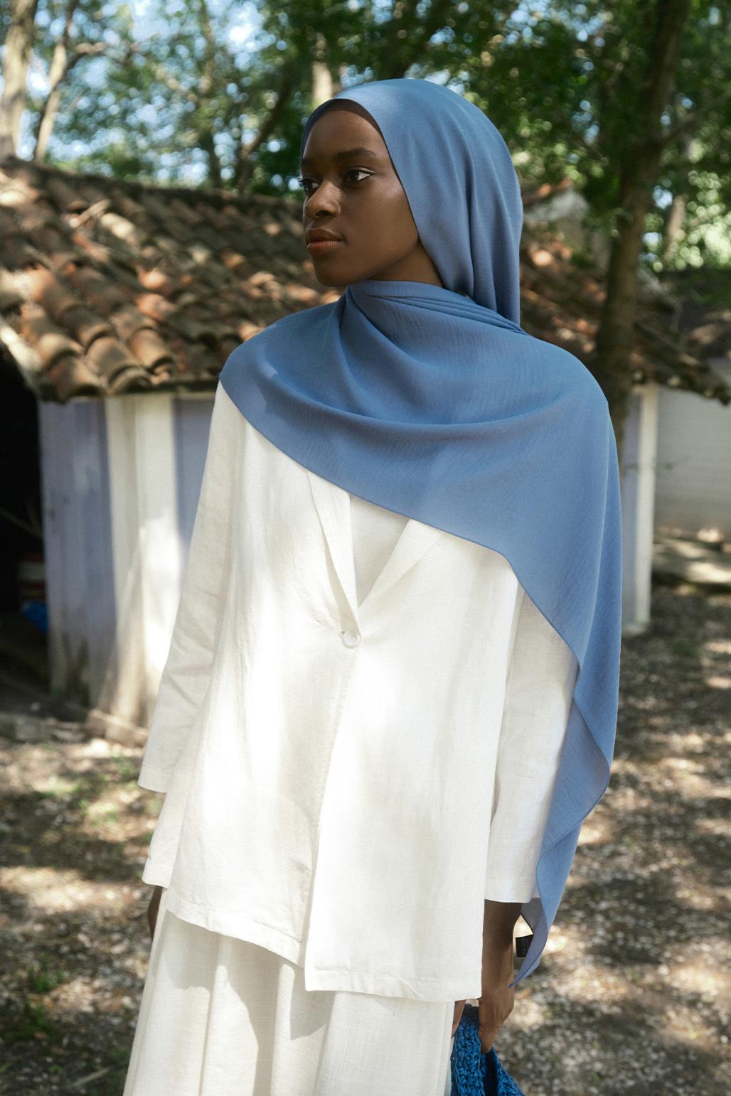 Crepe Krash Shawl Denim