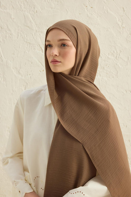 Crepe Krash Shawl Mocha