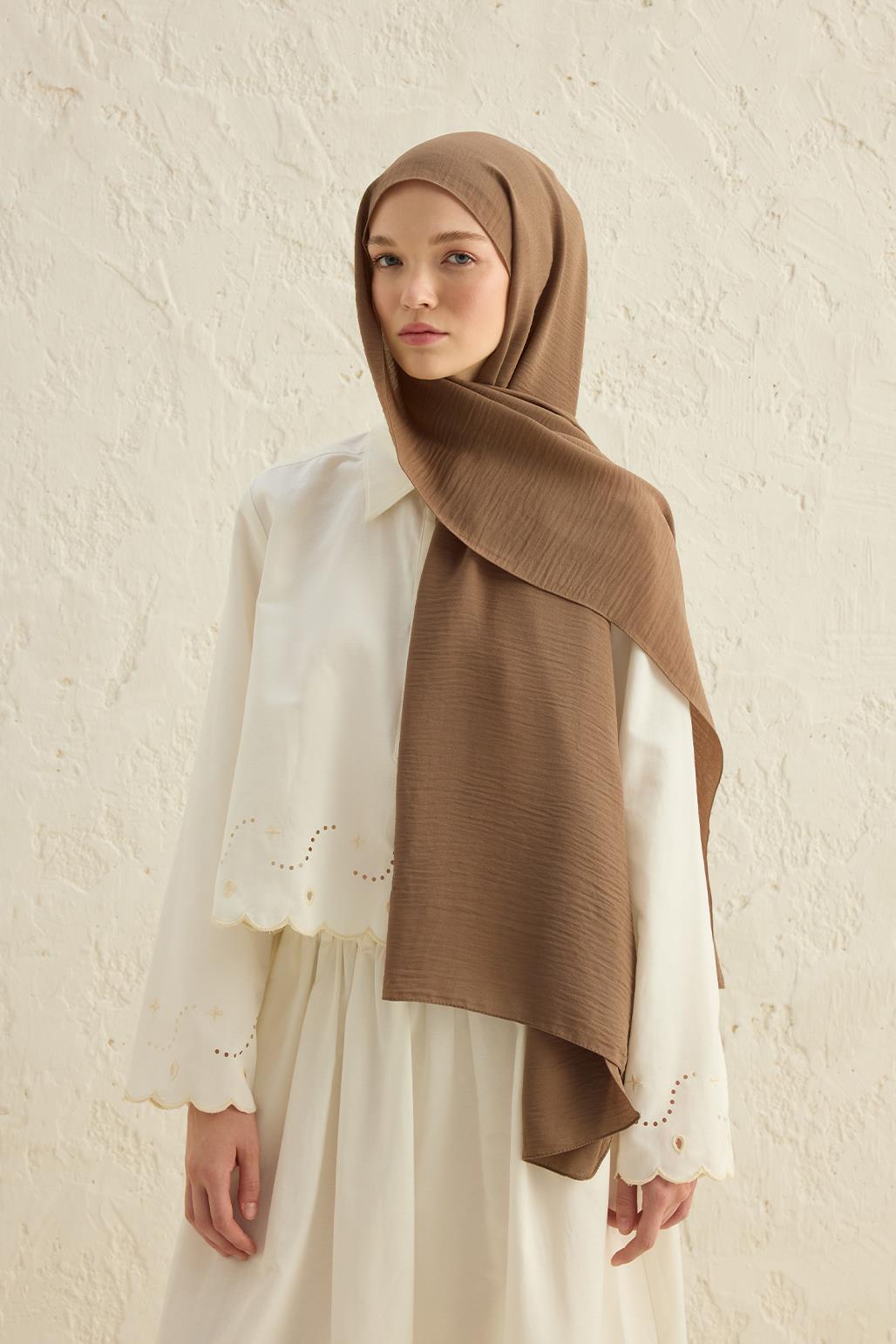 Crepe Krash Shawl Mocha