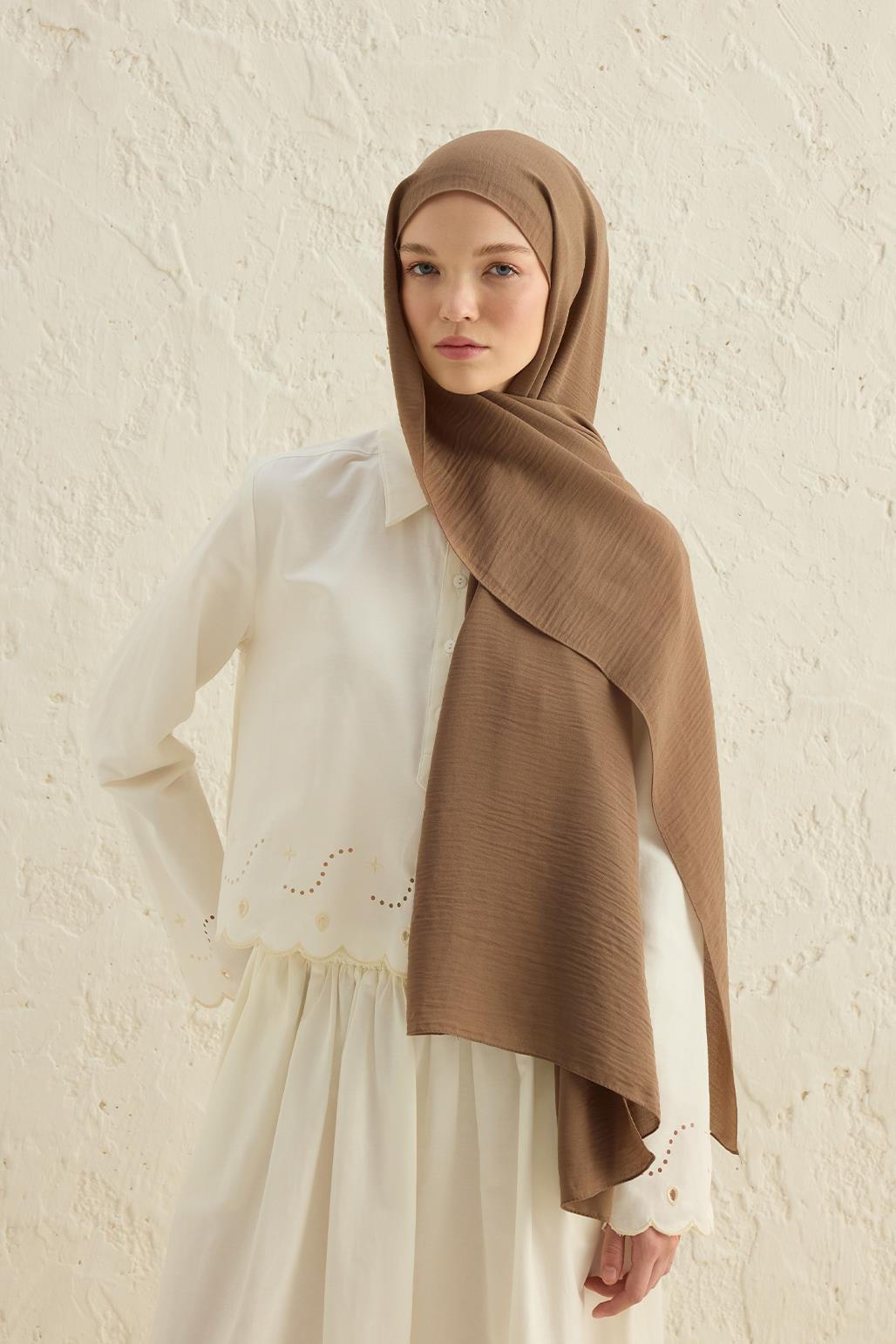 Crepe Krash Shawl Mocha