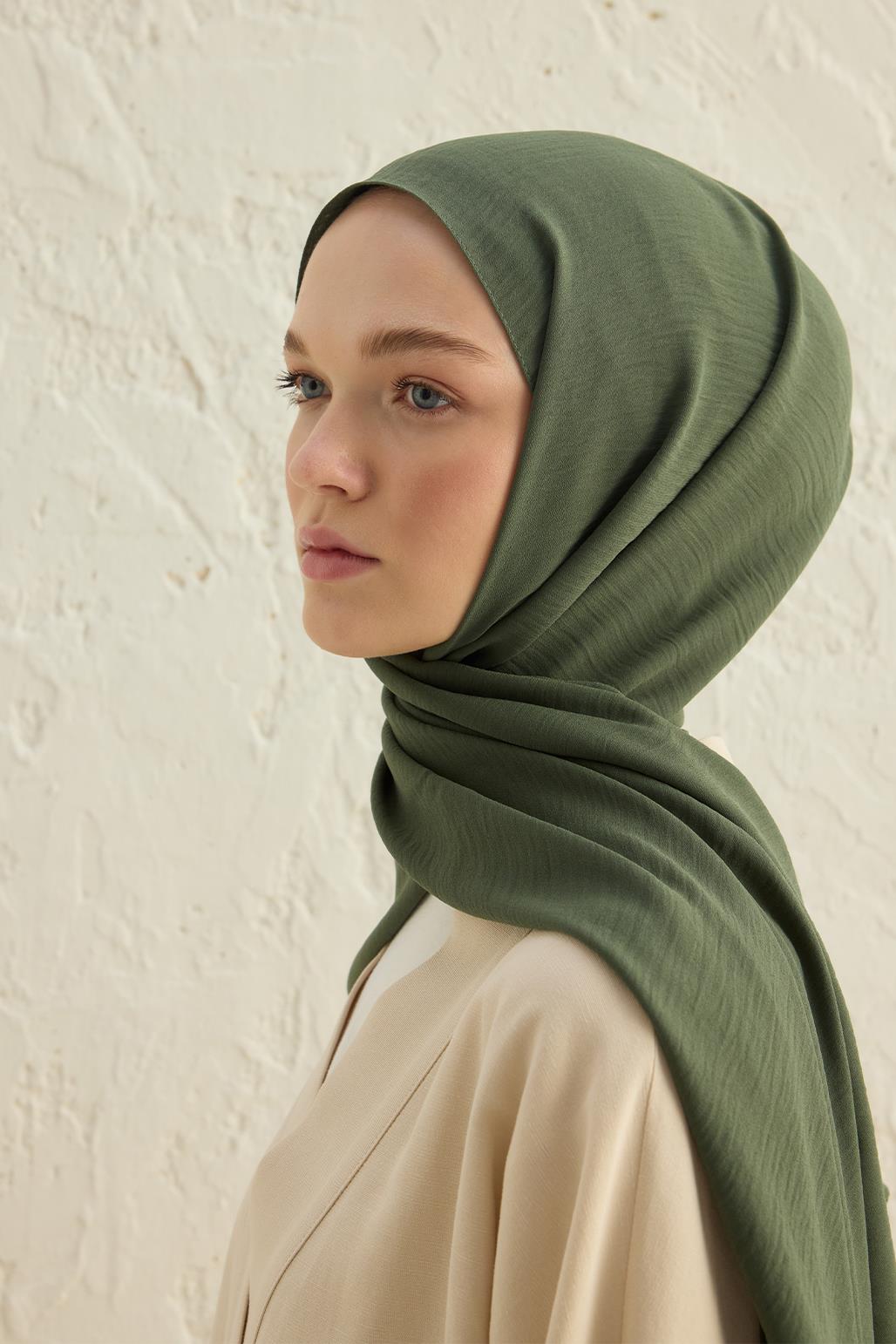 Crepe Krash Shawl Leaf Green