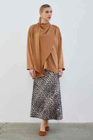 Kuva Satin Scarf Tunic Capuccino