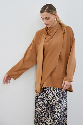 Kuva Satin Scarf Tunic Capuccino