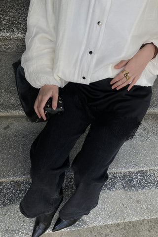 Lace Trim Skirt Lining Black