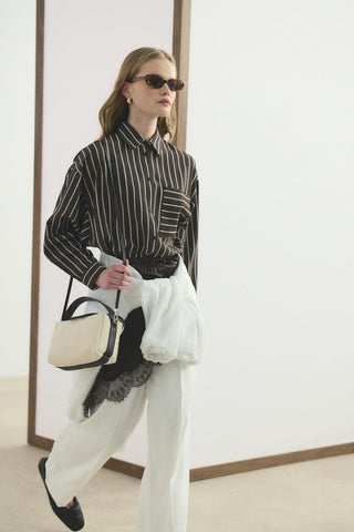 Lace Trim Skirt Lining Brown