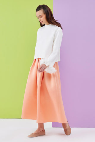 Lady Sleeve Pleat Detailed Blouse Ecru