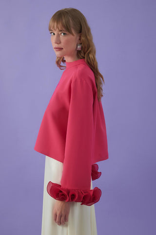 Lady Sleeve Pleat Detailed Blouse Pink