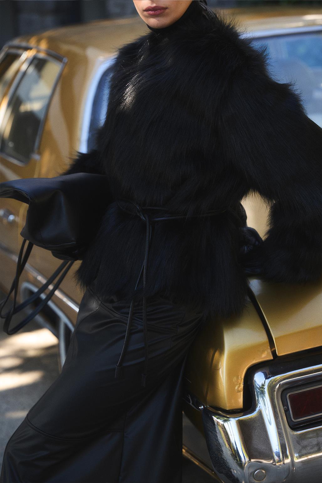 Leni Fur Jacket Black