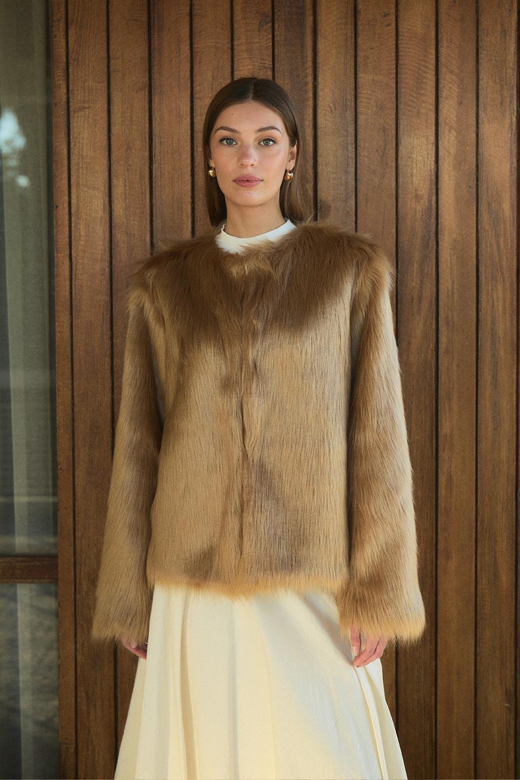 Leni Fur Jacket Camel