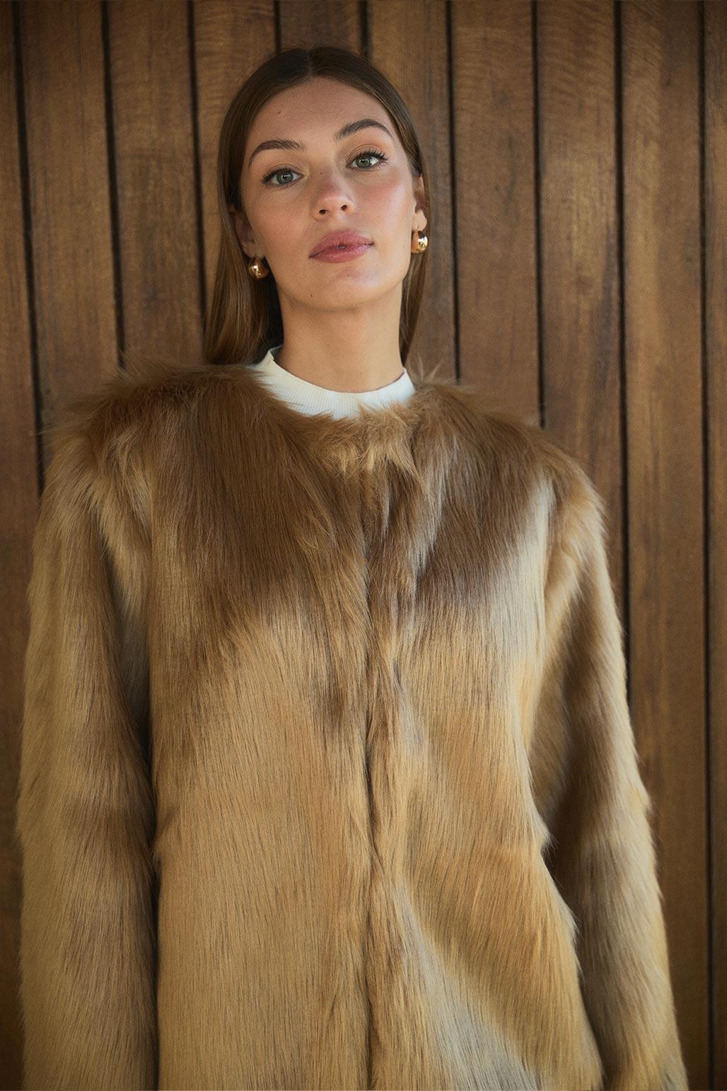 Leni Fur Jacket Camel