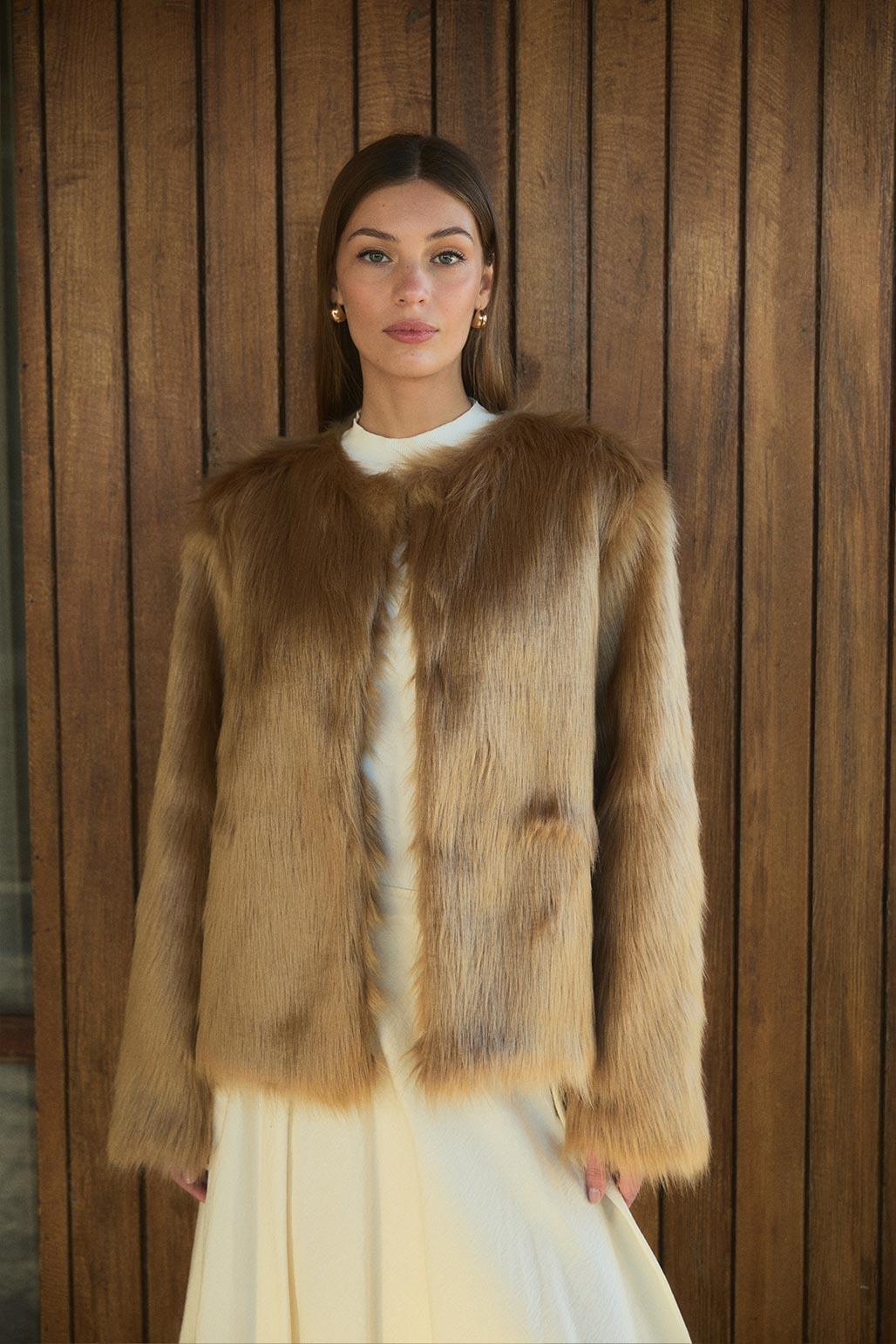 Leni Fur Jacket Camel