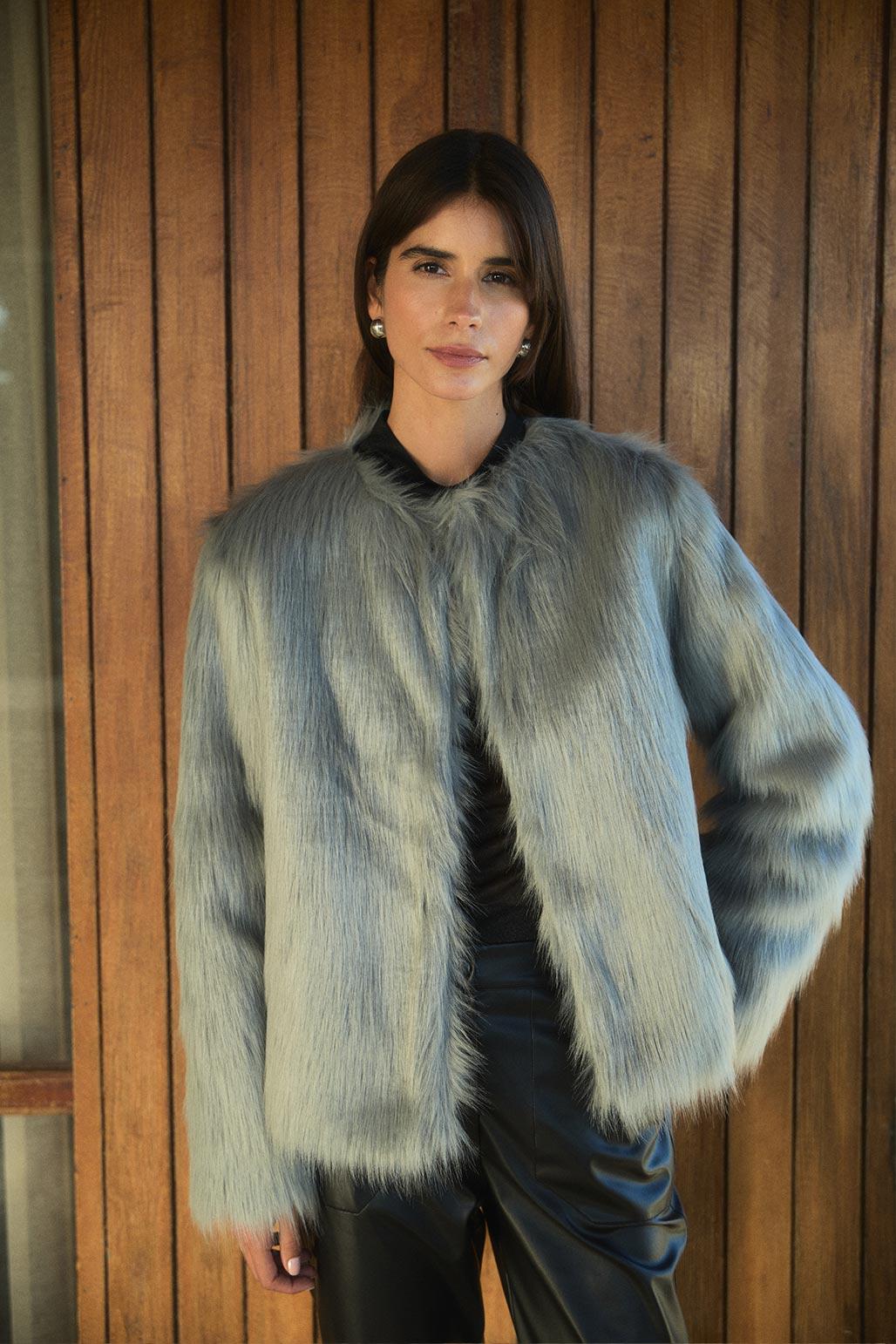 Leni Fur Jacket Gray