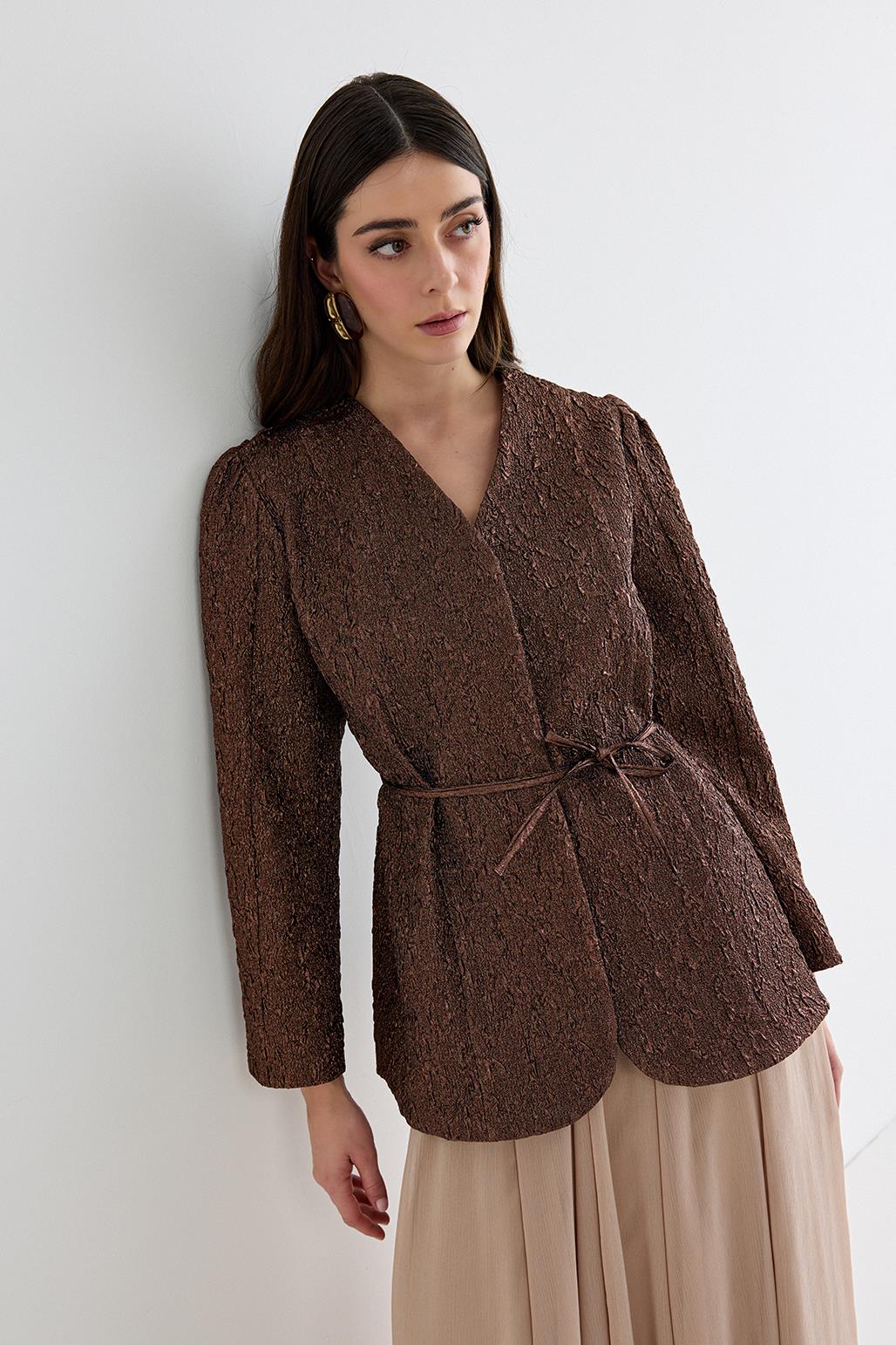 Lenia Jacquard Jacket Mocha