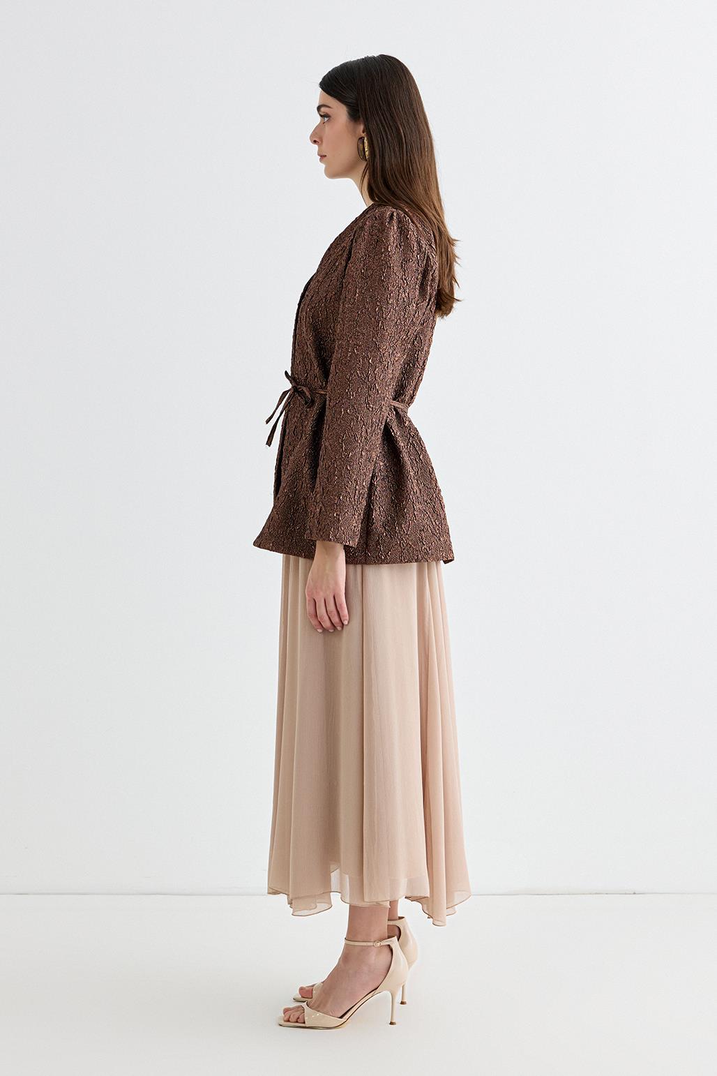 Lenia Jacquard Jacket Mocha