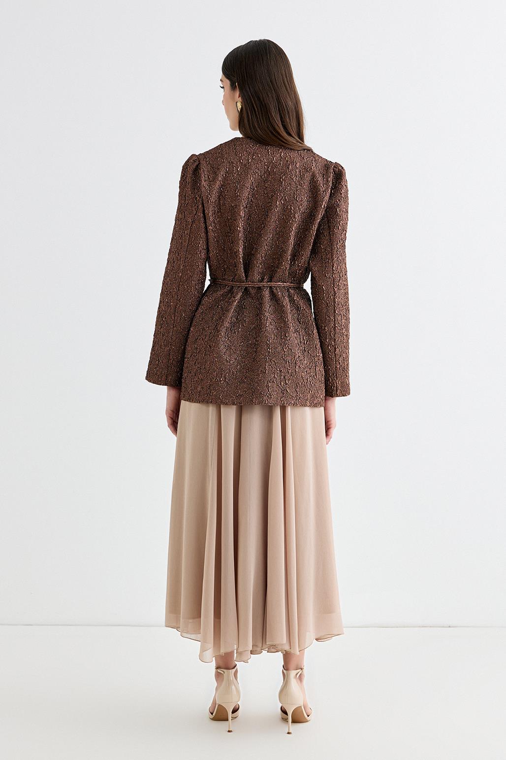 Lenia Jacquard Jacket Mocha