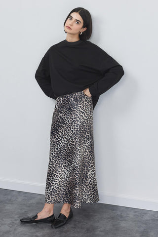 Leopard Striped Straight Cut Skirt