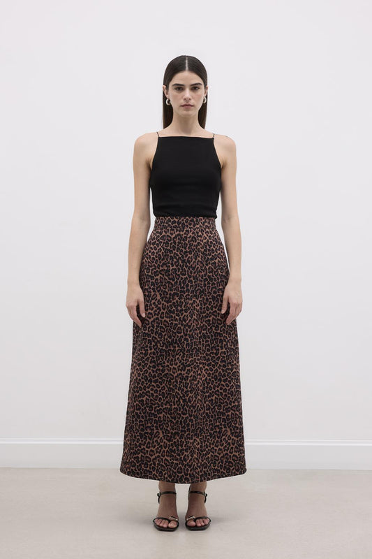 Leopard Patterned Pencil Skirt Leopard