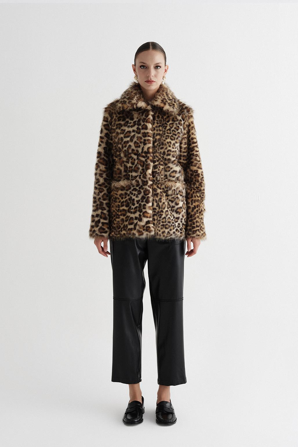 Print Fur Coat Leopard