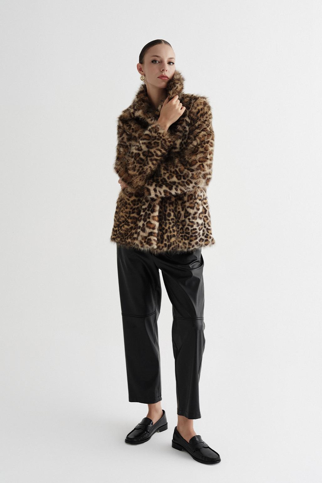 Print Fur Coat Leopard