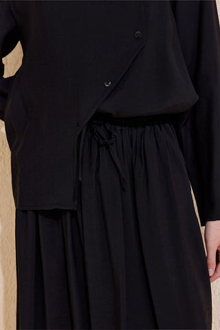 Lily Shirt Skirt Set Black