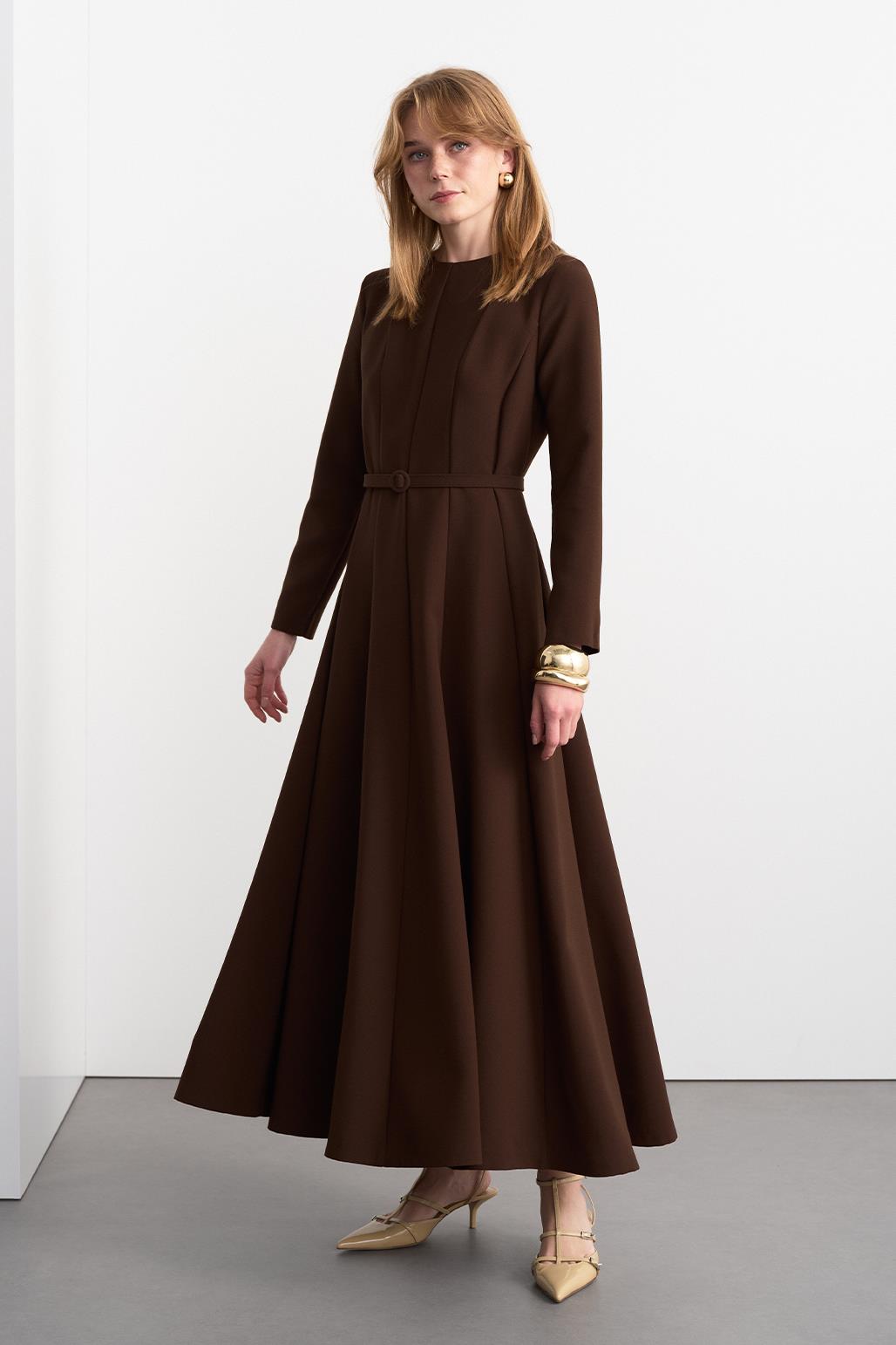 Linda Long Dress Brown