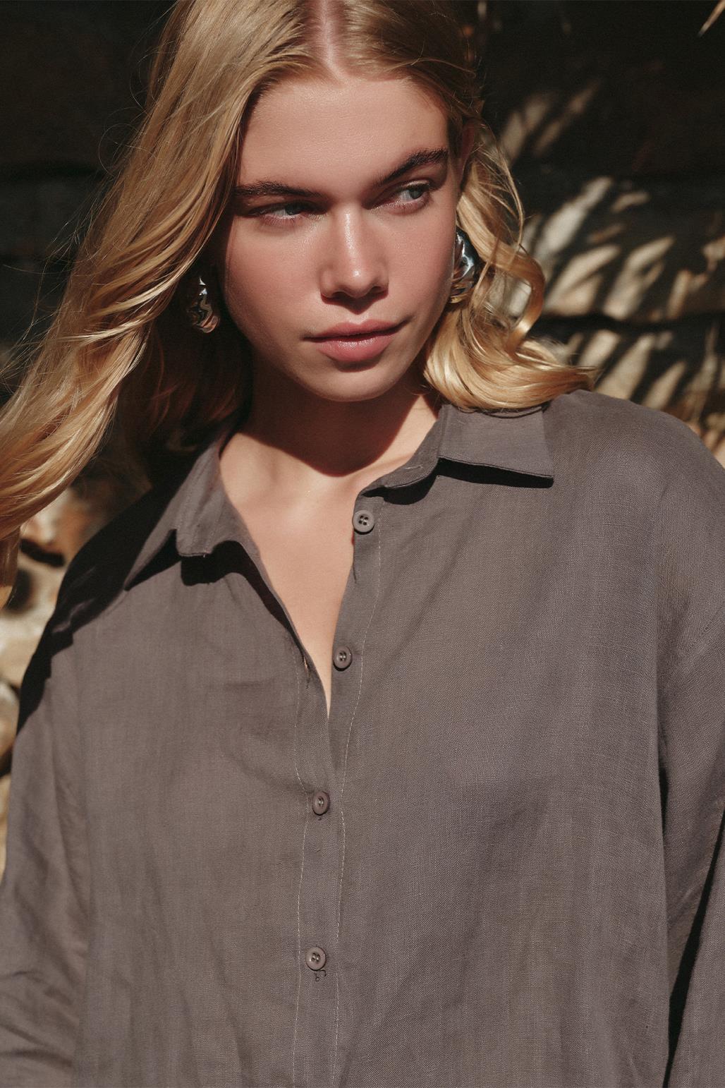Linen Basic Range Linen Basic Shirt Anthracite β Kadriye BaΕtΓΌrk Global