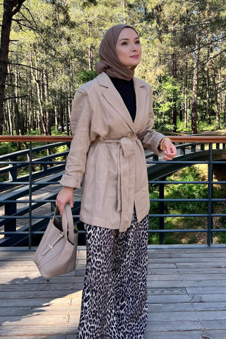 Linen Pera Jacket Camel