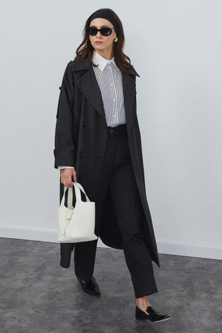 Liona Long Trench Black