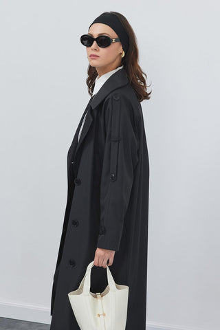 Liona Long Trench Black