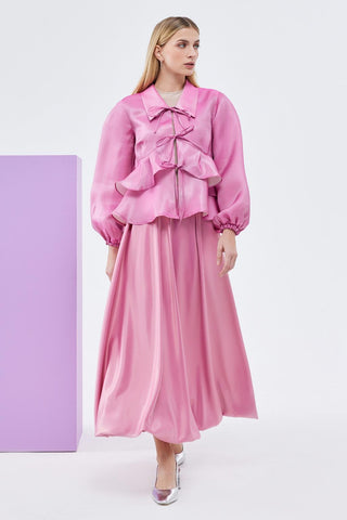 Liva Lace-Up Jacket Pink