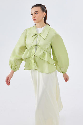 Liva Lace-Up Jacket Green