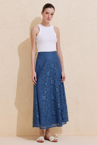Loi Lace Bell Skirt Ocean