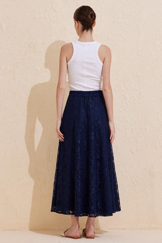 Loi Lace Bell Skirt Dark Blue