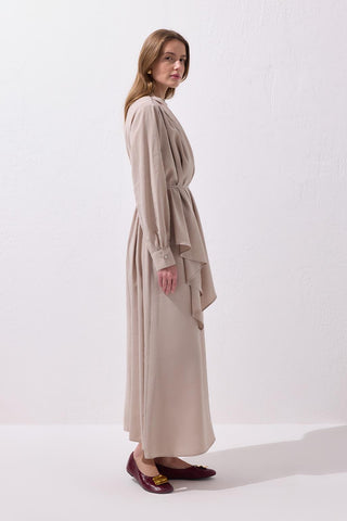 Loi Shawl Collar Dress Stone