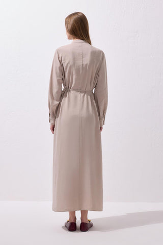 Loi Shawl Collar Dress Stone