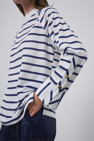 Lova Gold Buttoned Tunic Indigo