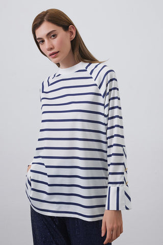 Lova Gold Buttoned Tunic Indigo